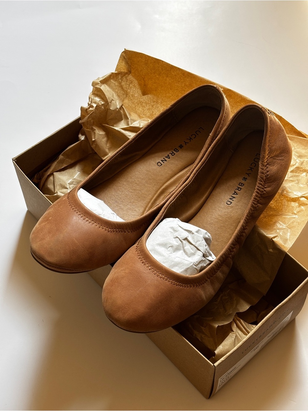 Lucky Brand Brown Leather Ballet Flats - Worn once